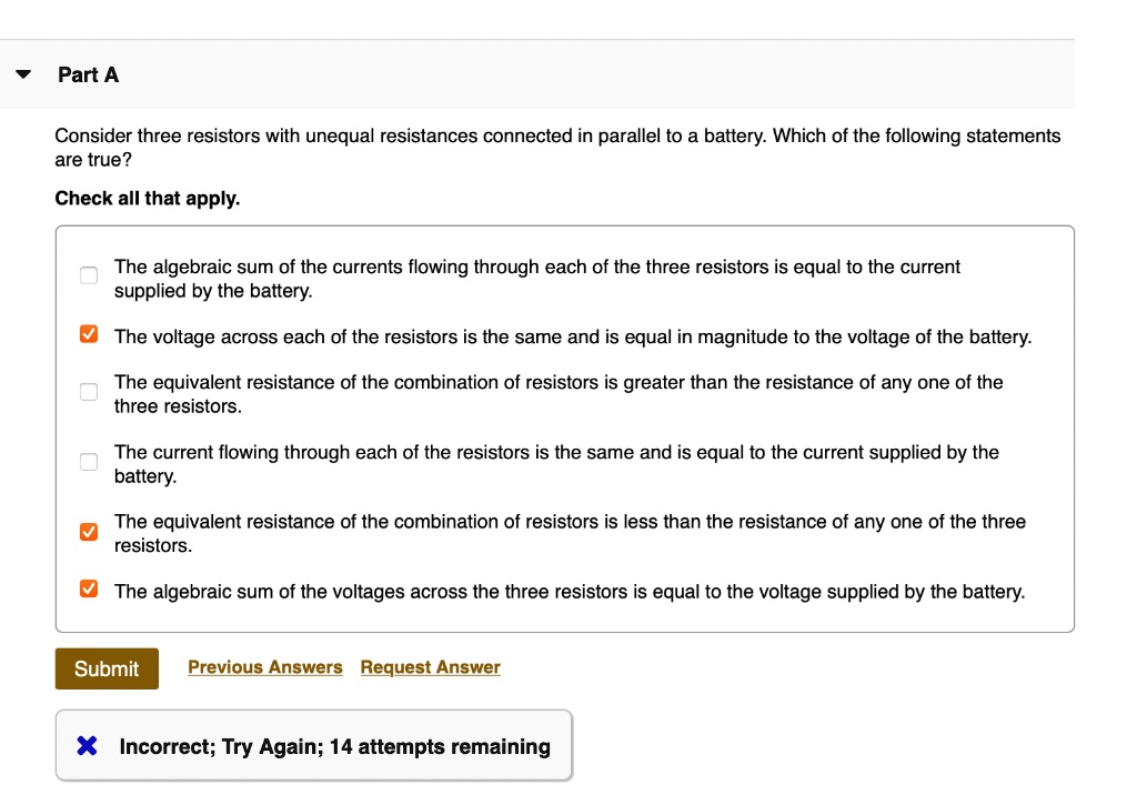 SOLVED Part A Consider three resistors with unequal resistances