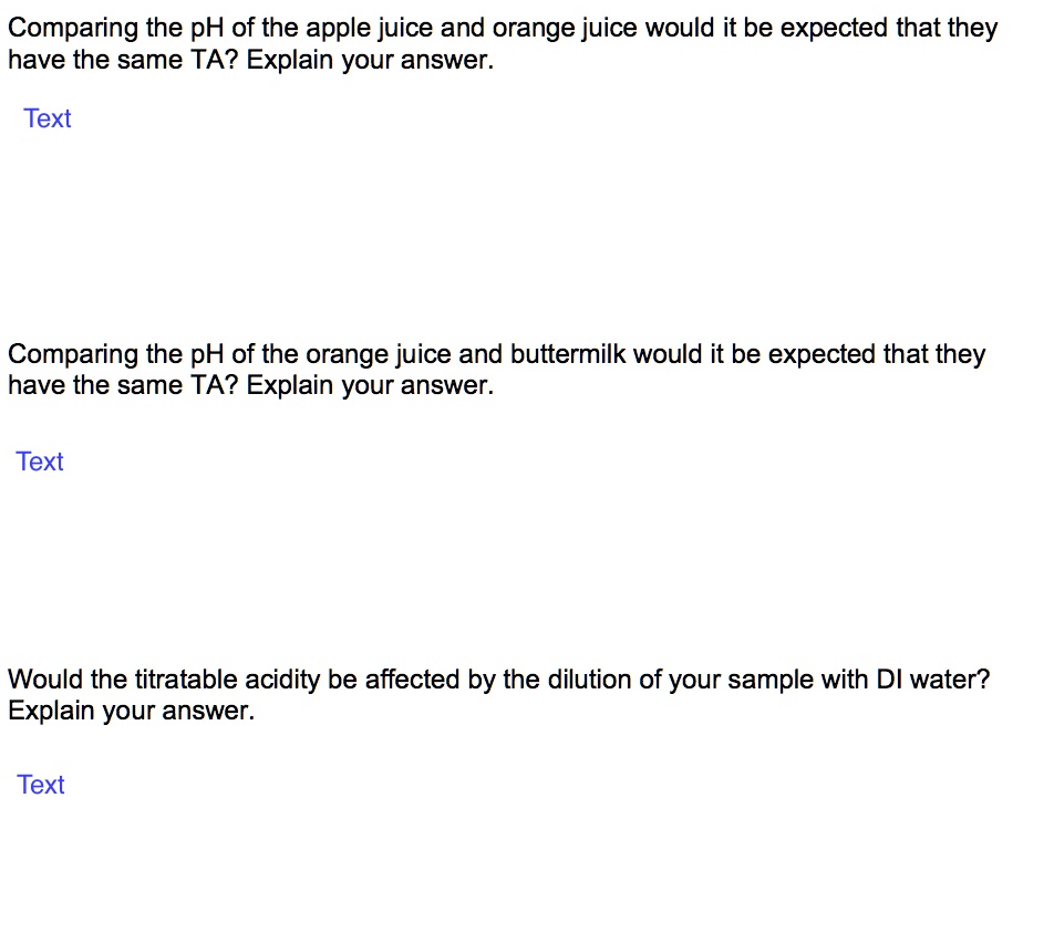 SOLVED Comparing the pH of the apple juice and orange juice would it be expected that they have