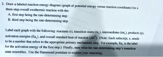 draw labeled reaction energy diagramn graph of potential energy versus ...