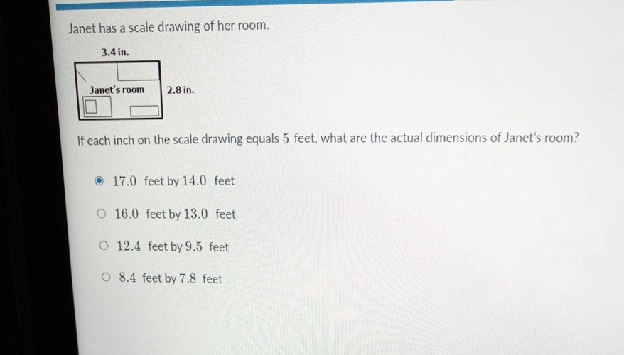 SOLVED has a scale drawing of her room. If each inch on the