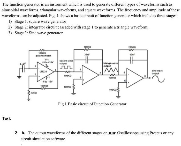 SOLVED: The function generator is an instrument which is used to ... Circuit Diagram