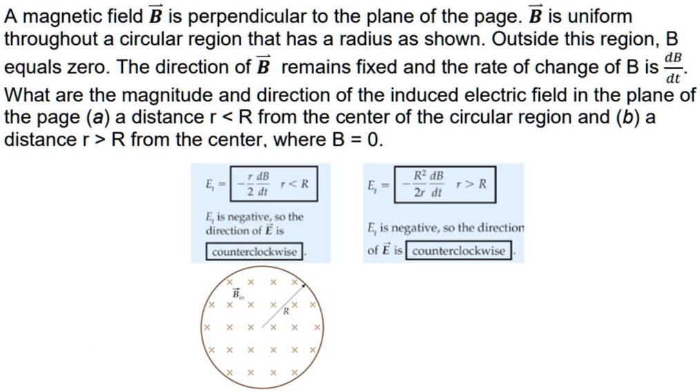 SOLVED: A magnetic field B is perpendicular to the plane of the page. B ...