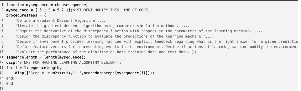 SOLVED: The sequence of steps for designing a machine learning ...