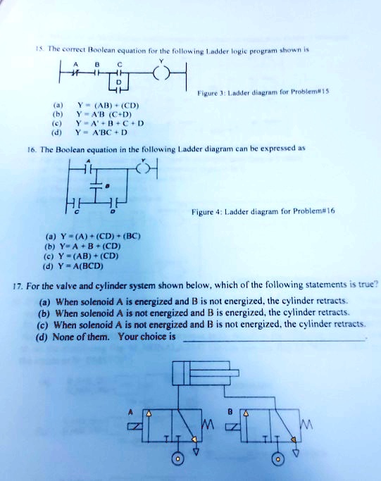 The Correct Boolean Equation For The Following Ladder Logic Program ...