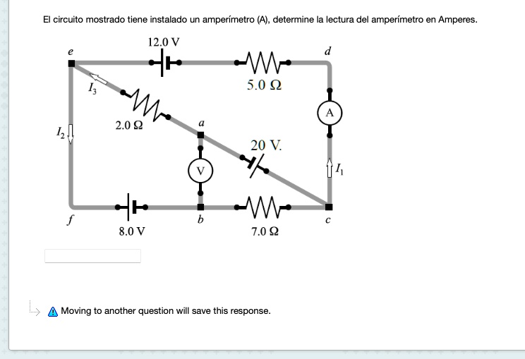 SOLVED The circuit shown has an ammeter (A) installed. Determine the