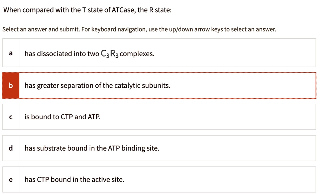 when compared with the t state of atcase the r state select an answer ...