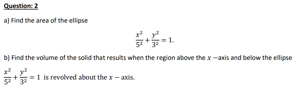 find the area of ellipse x 2 16 y 2 25 1