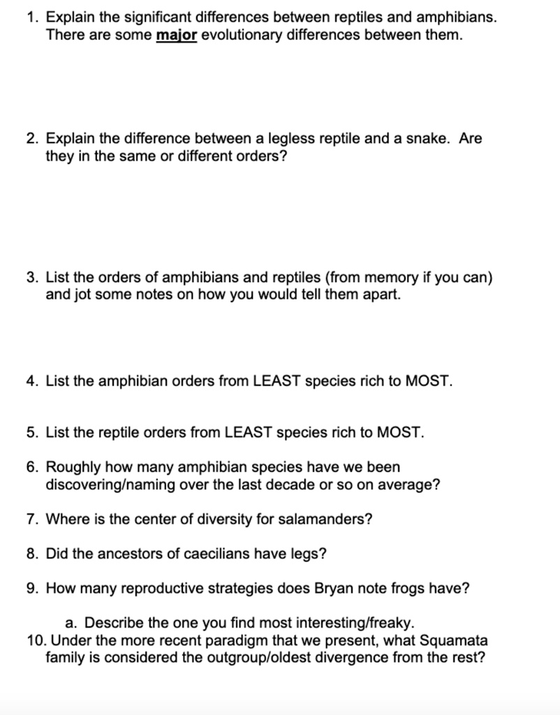 SOLVED: Explain the significant differences between reptiles and