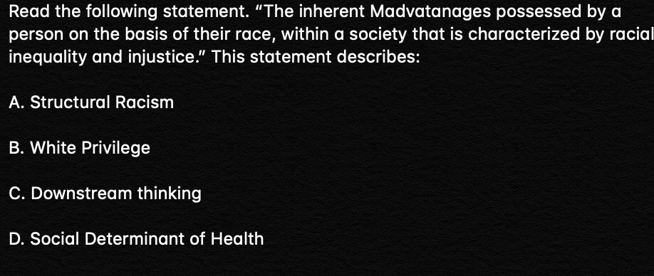 SOLVED: The Inherent Advantages Possessed By A Person On The Basis Of ...