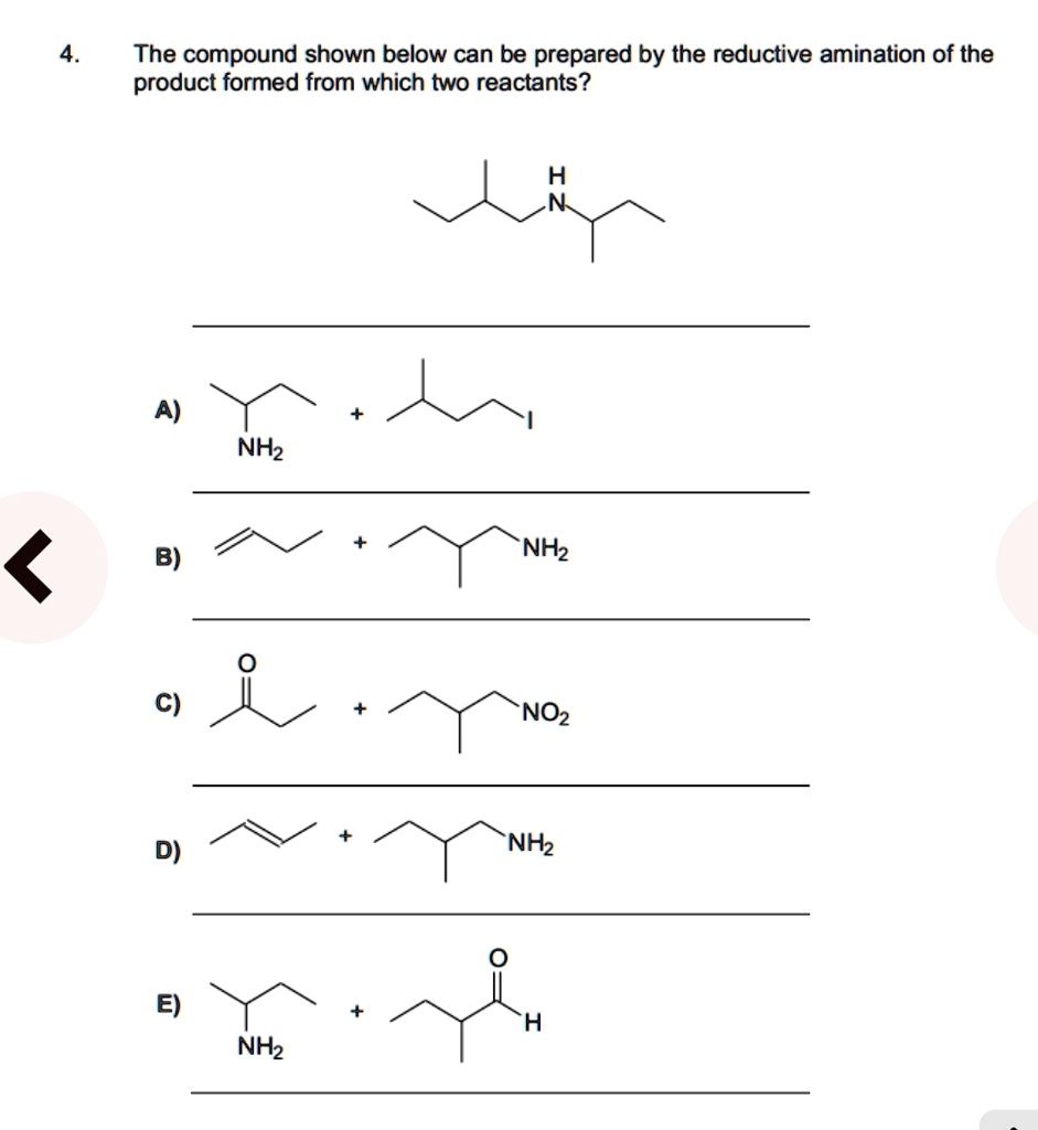 SOLVED: The compound shown below can be prepared by the reductive ...