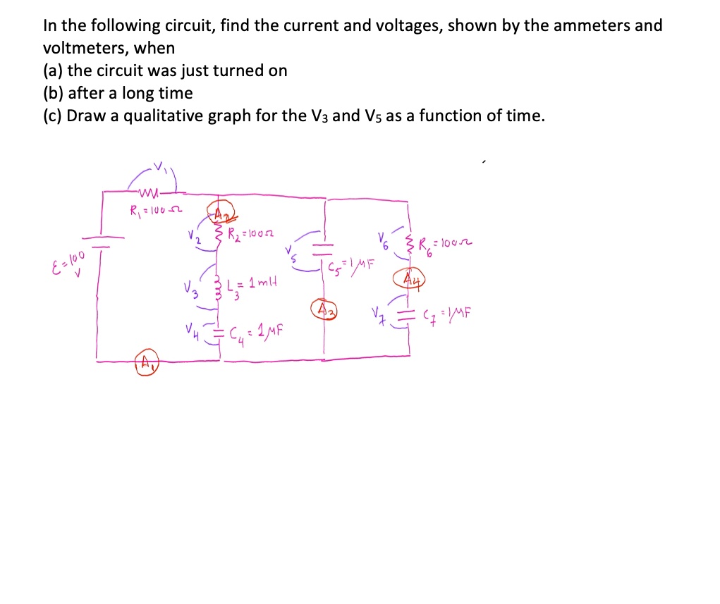 SOLVEDIn the following circuit, find the current and voltages, shown