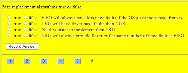 Page replacement algorithms true or false true false - FIFO will always ...