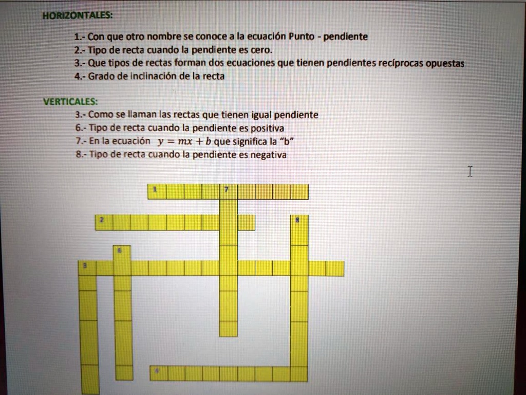 SOLVED: me ayudan es este crucigrama HORIZONTALES: 1- Con que otro