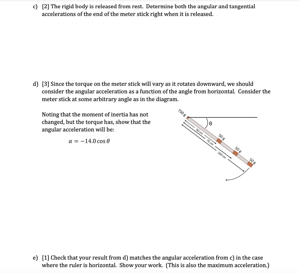 SOLVED: c) [2] The rigid body is released from rest. Determine both the ...