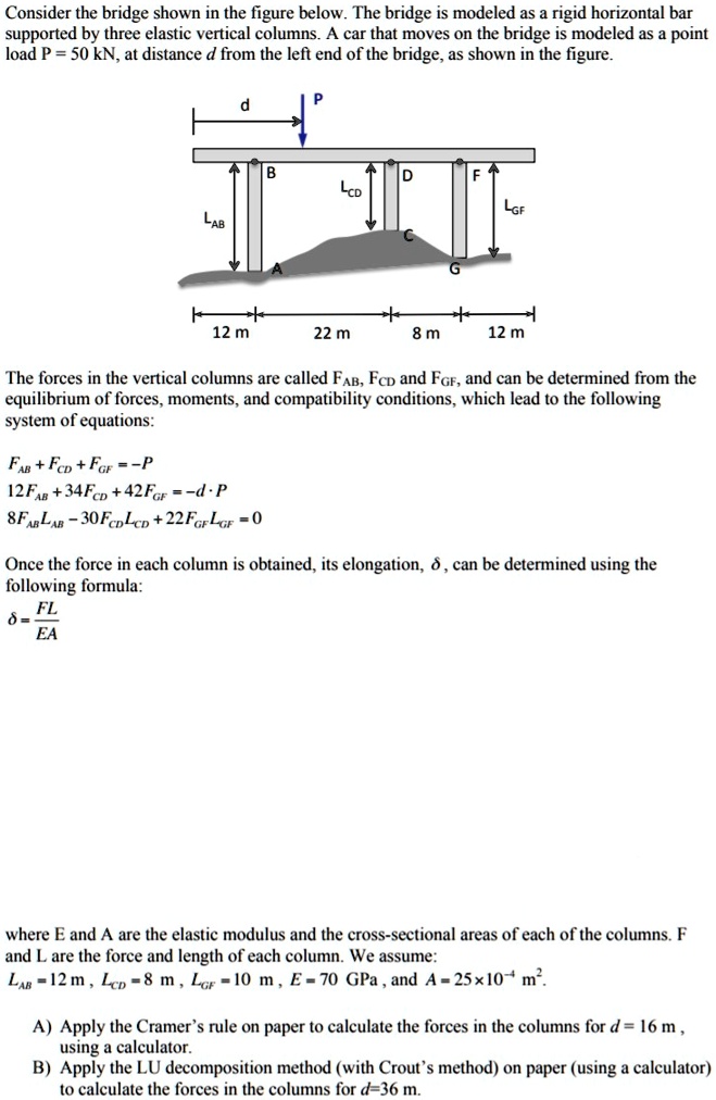 consider the bridge shown in the figure below the bridge is modeled as ...