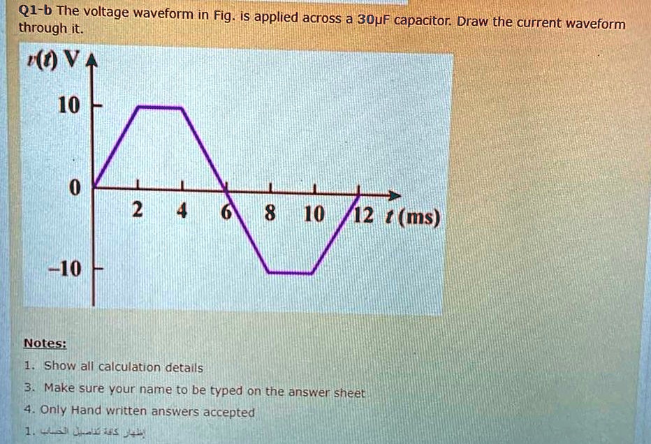 Solved Q2 A Use Superposition To Find Vo In The Circuit In The Figure Q1 B The Voltage Waveform