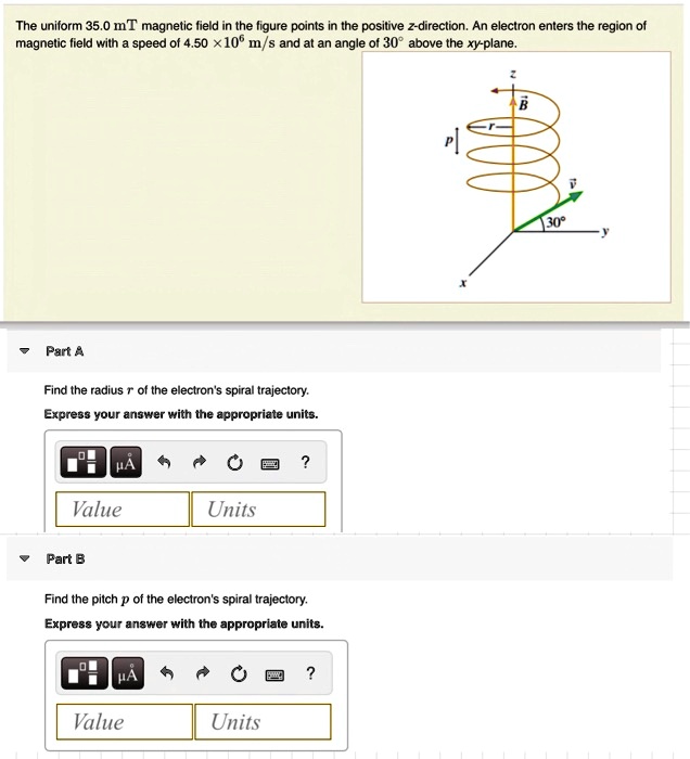 SOLVED The uniform 35.0 mT field in the figure points