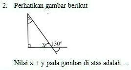 SOLVED: nilai x dan y pada gambar di atas adalah Perhatikan gambar