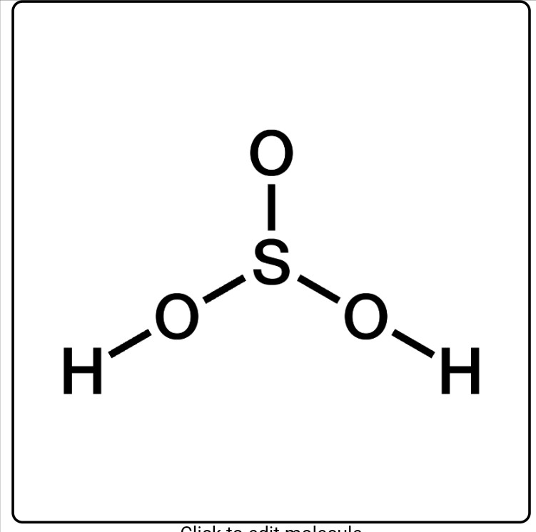 The Lewis structure for sulfurous acid (H₂SO₃) shown below is incorrect ...