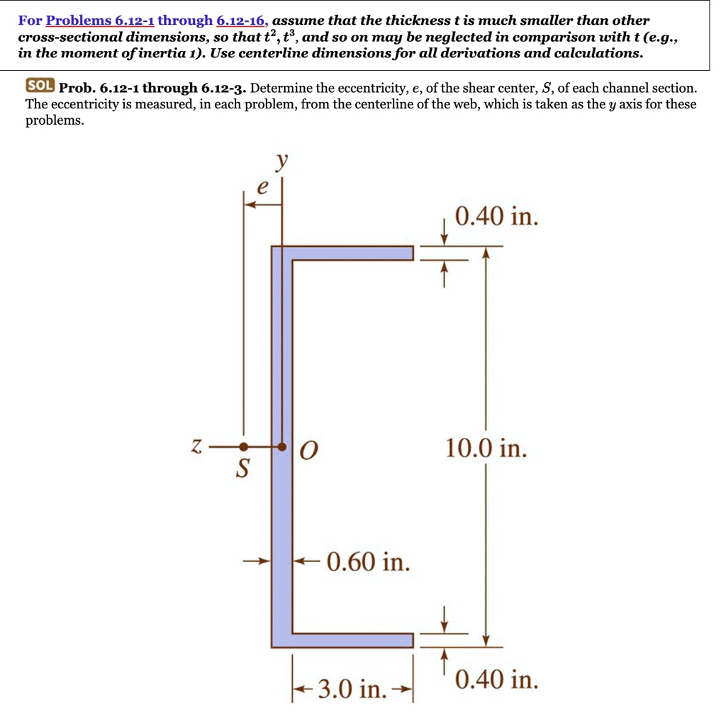 for problems 612 1 through 612 16 assume that the thickness t is much smaller than other cross sectional dimensions so that t2 t3 and so on may be neglected in comparison with t eg in the mo 89238