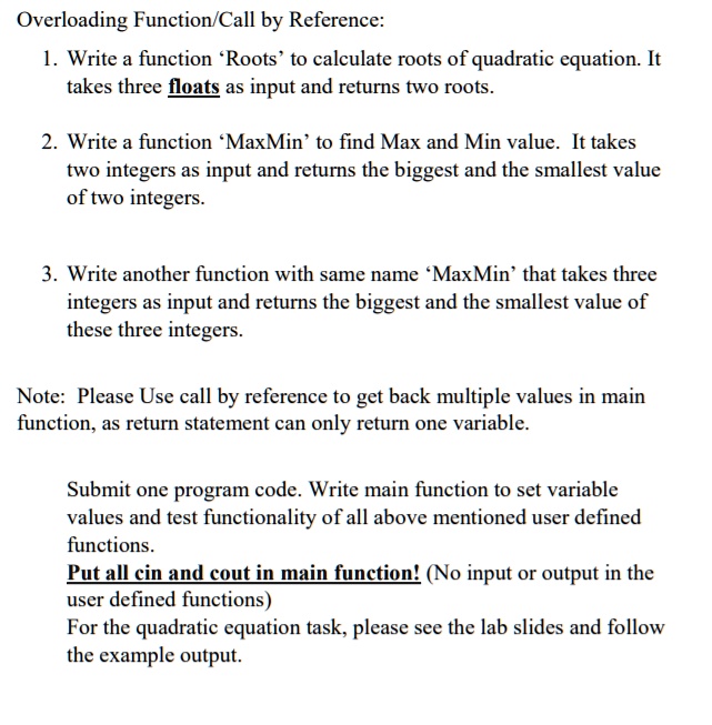 SOLVED: Please write a C++ code and combine all of them together in one ...