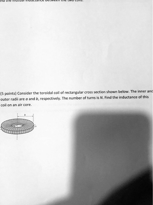 Solved Consider The Toroidal Coil Of Rectangular Cross Section Shown Below The Inner And Outer 5165