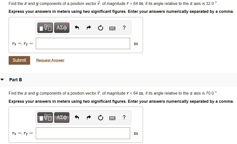 Find The X And Y Components Of A Position Vector T Of Solvedlib 2228