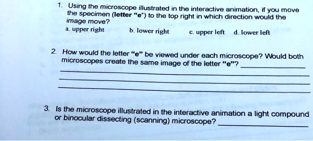 1. Using the microscope illustrated in the interactive animation, if ...