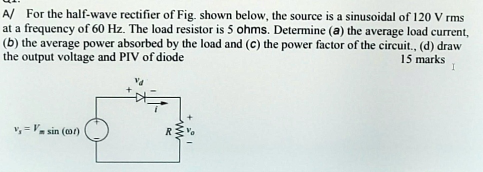 afor the half wave rectifier of figshown belowthe source is a ...