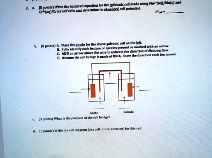 Solved Lor The Prkvamlr Cell Made Using Mn Aq} [mn S Zd Polces