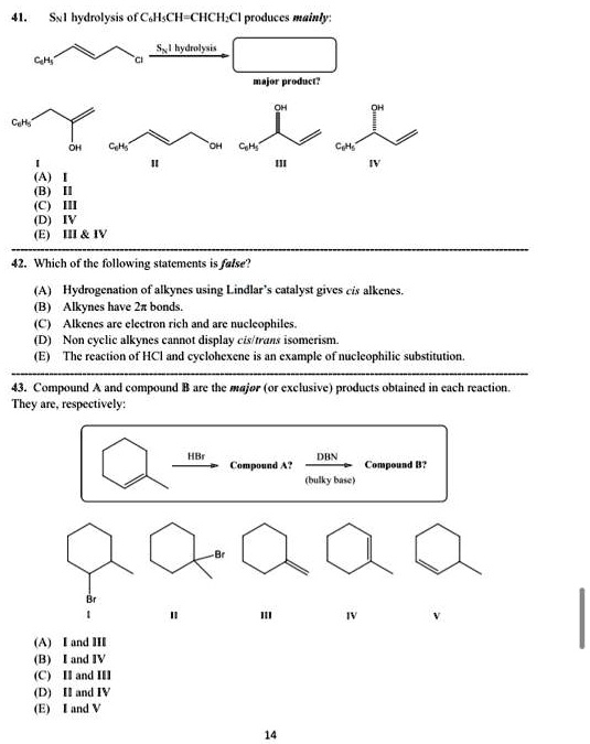 SOLVED: Svl hydrolysis of C ACH-CHCHCI produces mainly Auee Ch ...