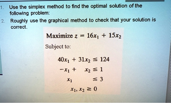 use the simplex method to find the optimal solution of the following ...