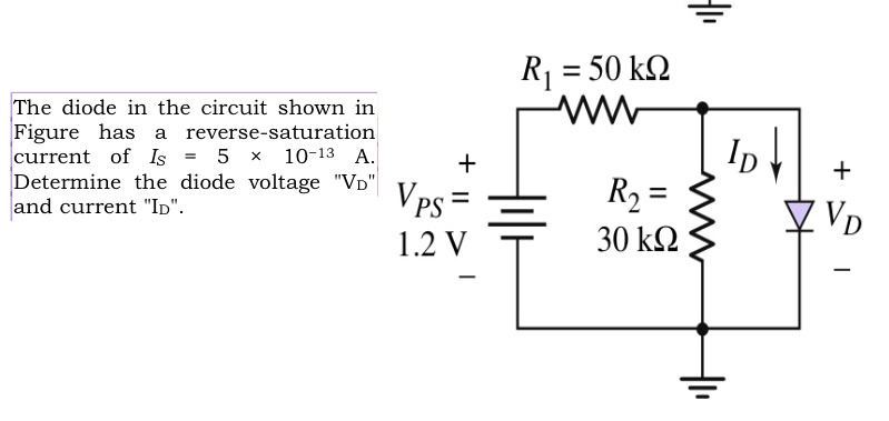 SOLVED: Rj=50 k9 WWM The diode in the circuit shown in Figure has a ...