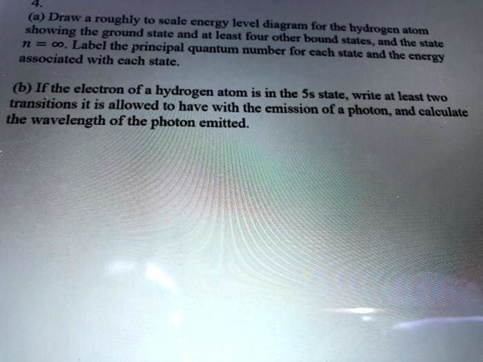 draw a roughly t0 scale energy level showing digram the ground state ...