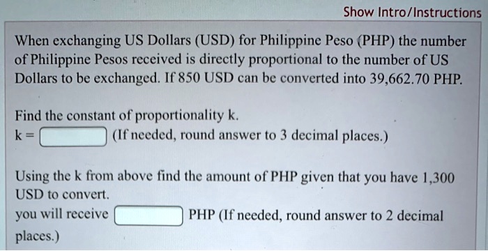 SOLVED: Show Intro/ Instructions When Exchanging US Dollars (USD) For ...