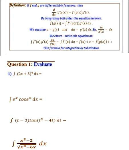 Solved Definifion Are Dif Ferenttabla Uoctions Then Lf 9 I F G G X By Integrating Both Sides This Rquatio Becomes F G F F A X E X Dx We Nssutte 9 X And Du 9 Dx So