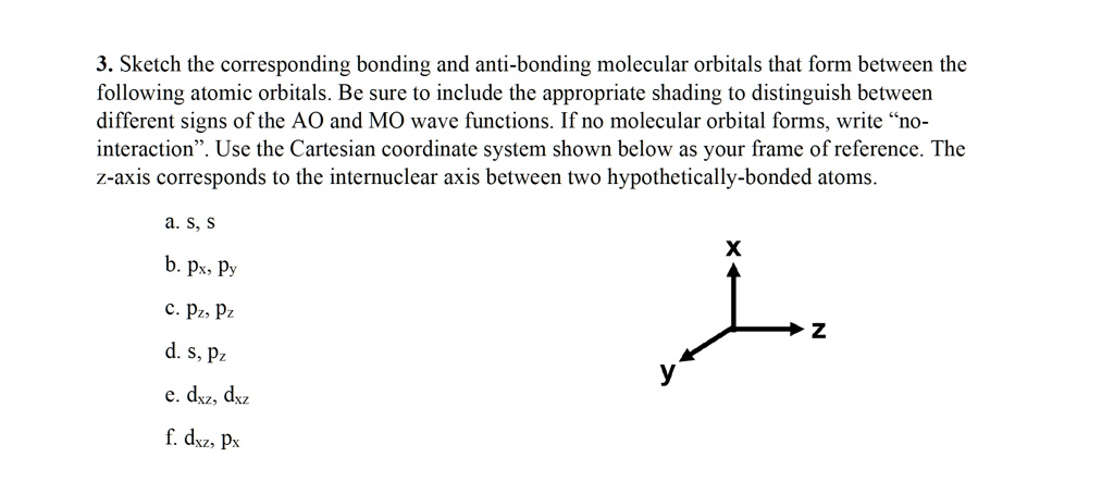 3. Sketch the corresponding bonding and anti-bonding molecular orbitals ...
