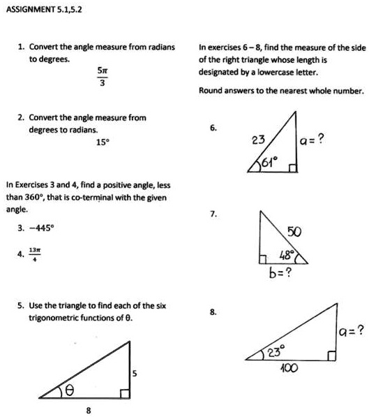 Radian angle measurement algebra 2 homework answers image