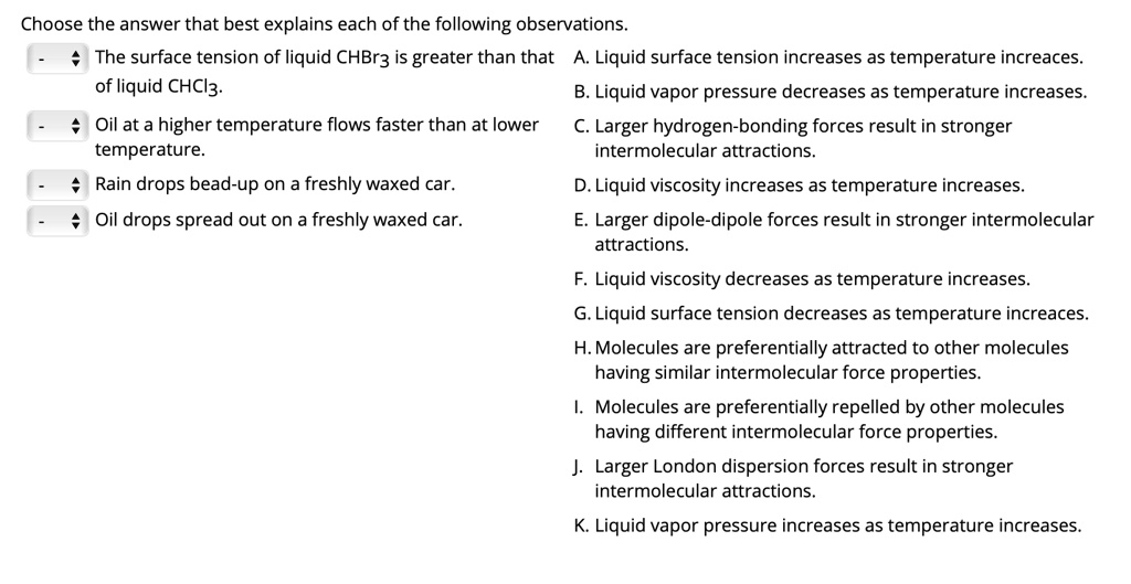 SOLVED Choose the answer that best explains each of the following