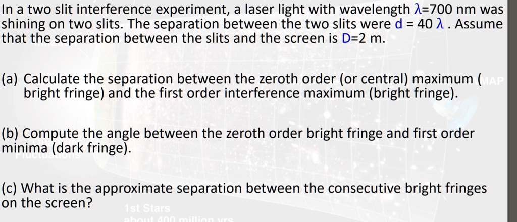 In a two slit interference experiment, a laser light with wavelength λ ...