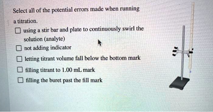 Select all of the potential errors made when running a...
