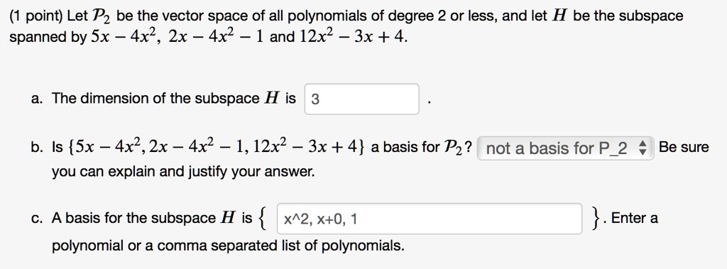 SOLVED Let P2 Be The Vector Space Of All Polynomials Of Degree 2 Or solved-let-p2-be-the-vector-space-of-all-polynomials-of-degree-2-or