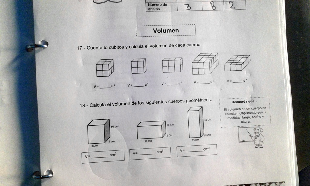 SOLVED: Me ayudan con esto plis Numero de arislas 3 8 2 Volumen 17 ...