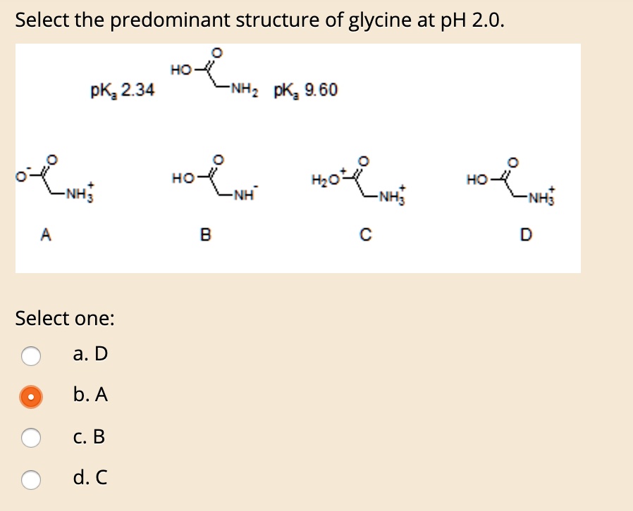 Amino acids such as glycine are the building blocks of large molecules  called proteins that give structure to muscle, tendon, hair, and nails.  Explain why glycine does not actually exist in the