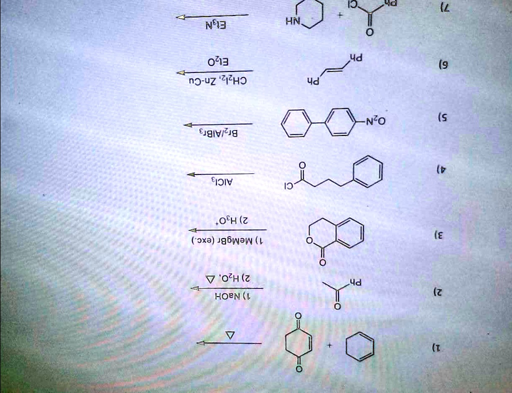 SOLVED: 40 (L NH Nh3 Ph 0413 (9 CHzlz Zn-Cu Ph ( OzN Brz/AIBr3 AICI, 2 ...