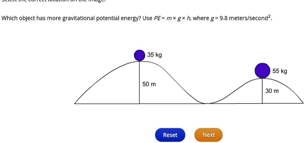 which object had more potential energy when it was lifted to a distance of  10 meters 