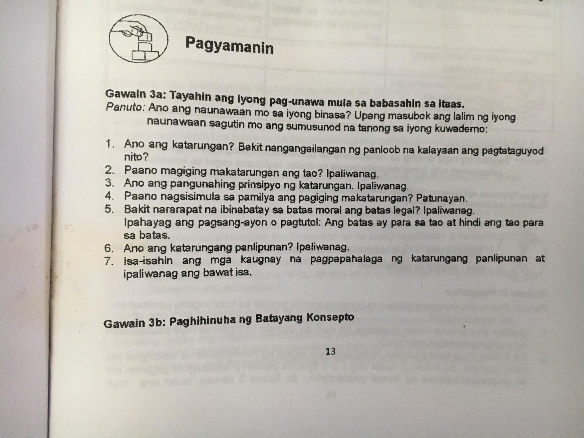 Solved Pagyamanin Gawain 3a Tayahin Ang Iyong Pag Unawa Mula Sa