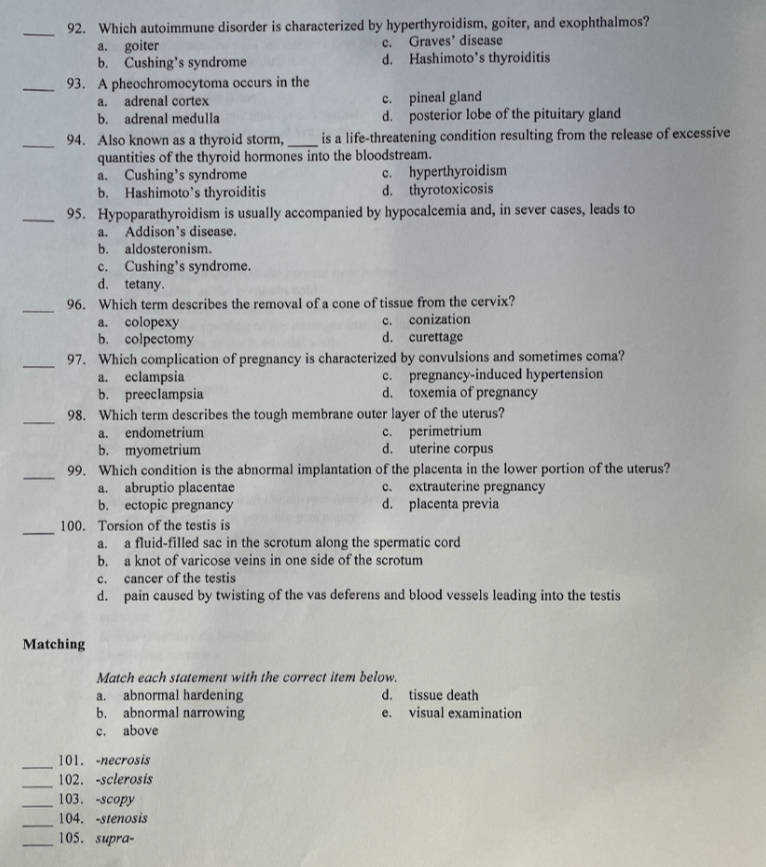 SOLVED: 92. Which autoimmune disorder is characterized by ...