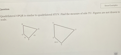 SOLVED: Show Examoles Question Quadrilateral OPQR is similar to ...