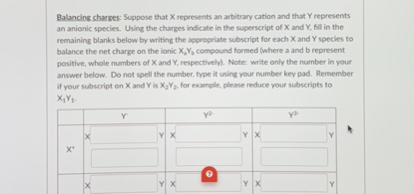 balancing charses suppose that x represents an arbitrary cation and ...